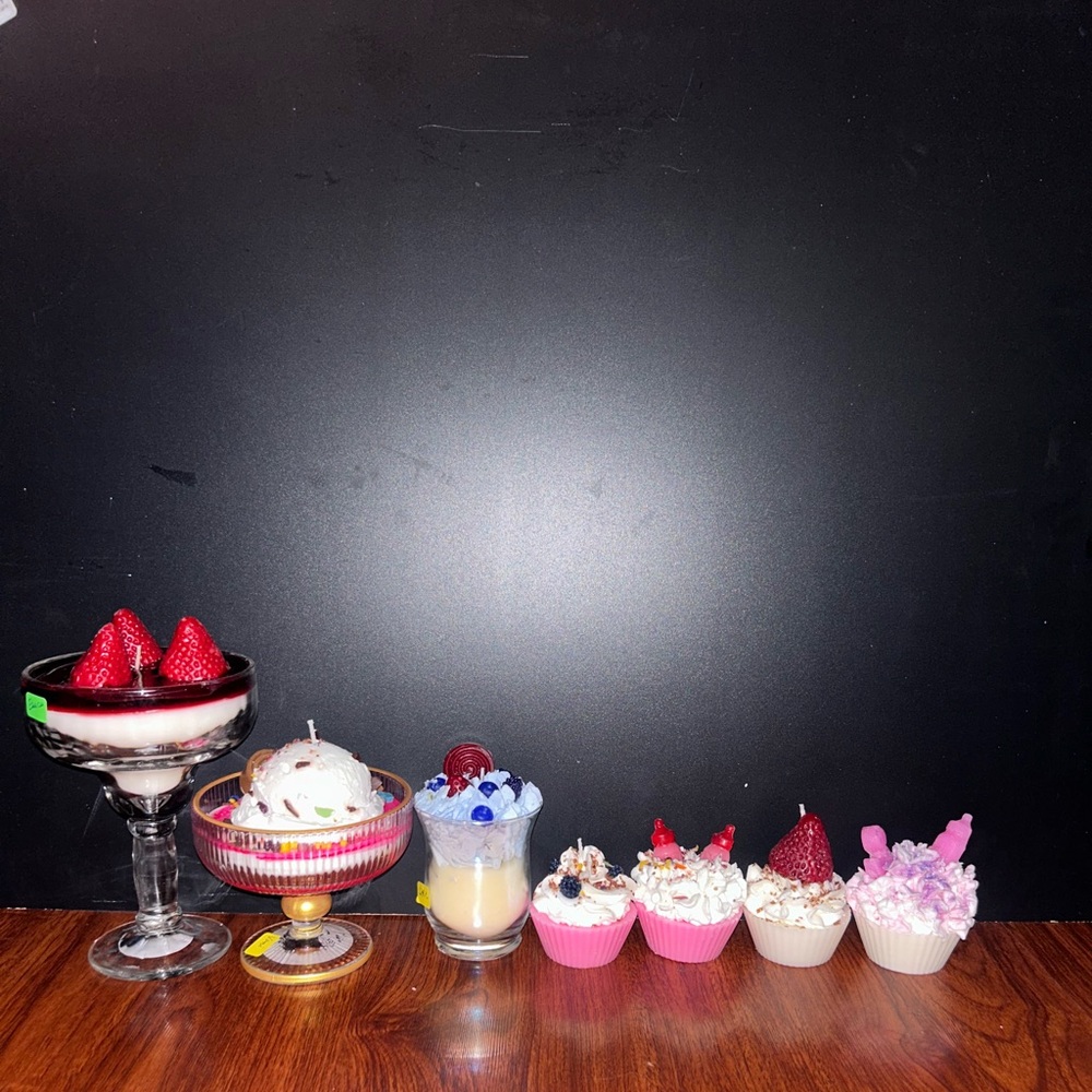 Pink Assorted Handmade Dessert Scented Candle Set - Home Party Supplies